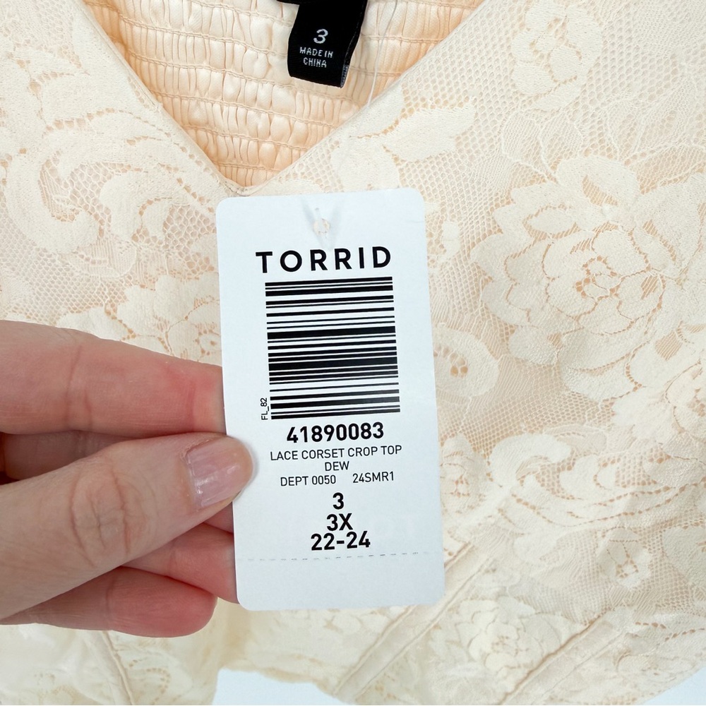 NWT Torrid Lace Corset Crop Top in Dew Size 3X - Picture 8 of 12